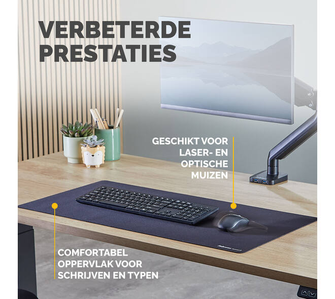 Bureau-onderlegger Fellowes Breyta zwart