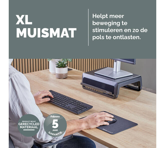 Muismat Fellowes Breyta XL zwart