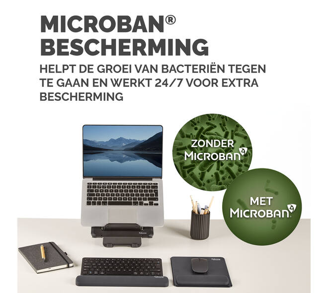 Muismat met polssteun Fellowes Breyta zwart