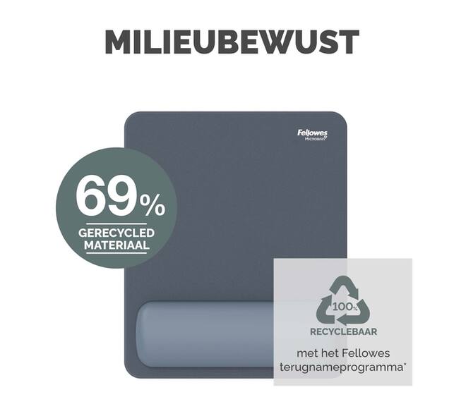 Muismat met polssteun Fellowes Breyta blauw