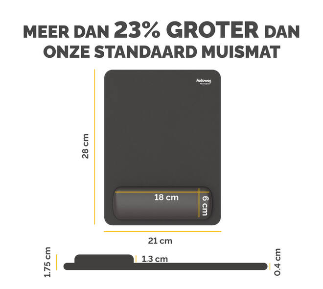 Muismat met polssteun Fellowes Breyta XL zwart