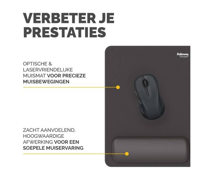 Muismat met polssteun Fellowes Breyta XL zwart