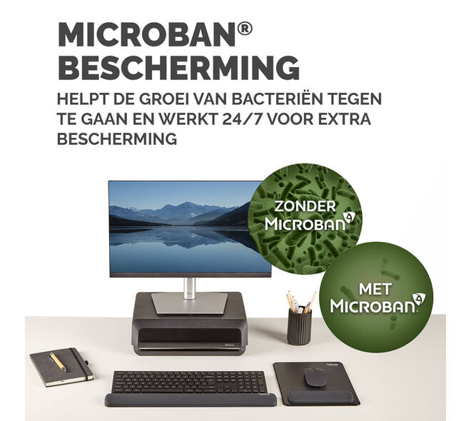 Muismat met polssteun Fellowes Breyta XL zwart