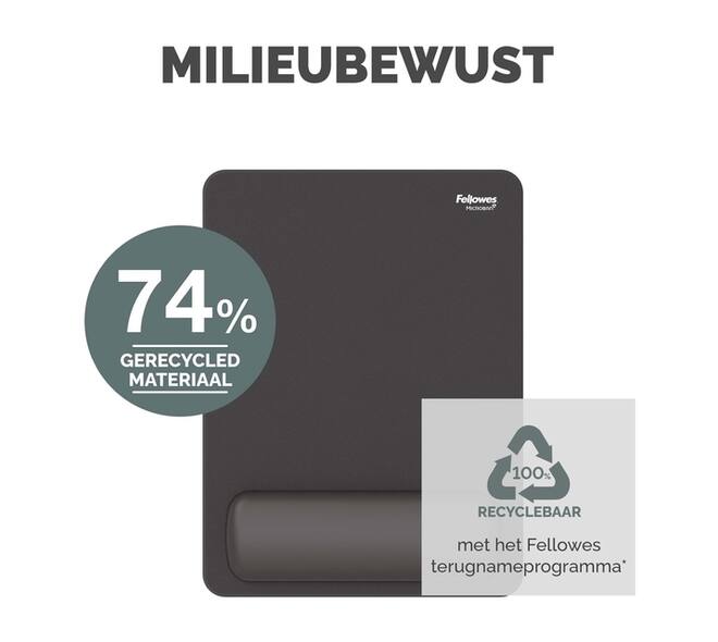 Muismat met polssteun Fellowes Breyta XL zwart