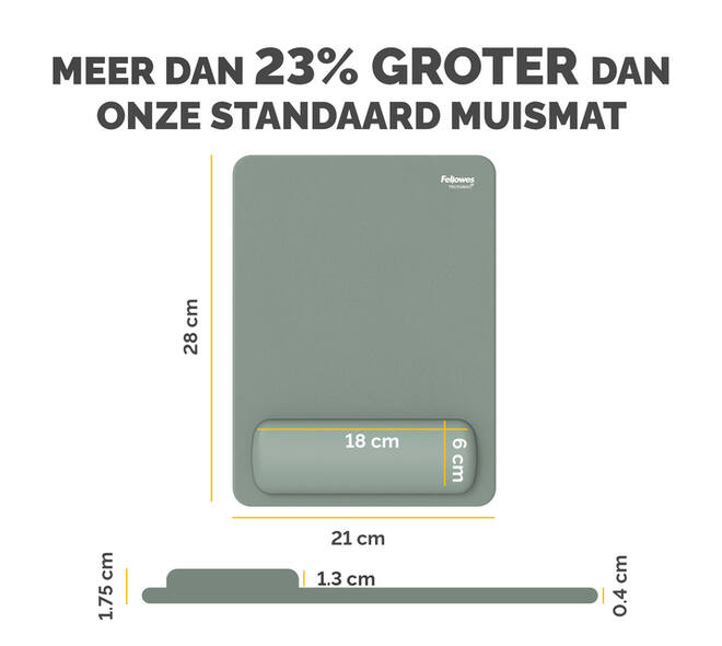 Muismat met polssteun Fellowes Breyta XL saliegroen