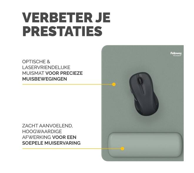 Muismat met polssteun Fellowes Breyta XL saliegroen