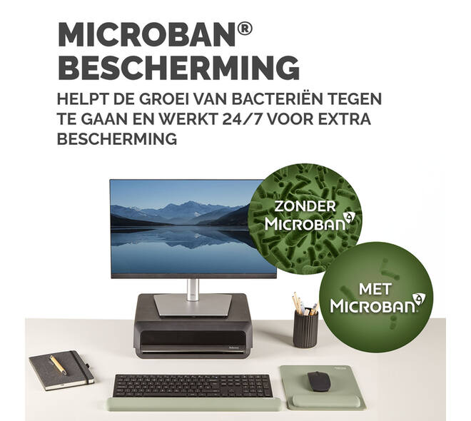 Muismat met polssteun Fellowes Breyta XL saliegroen