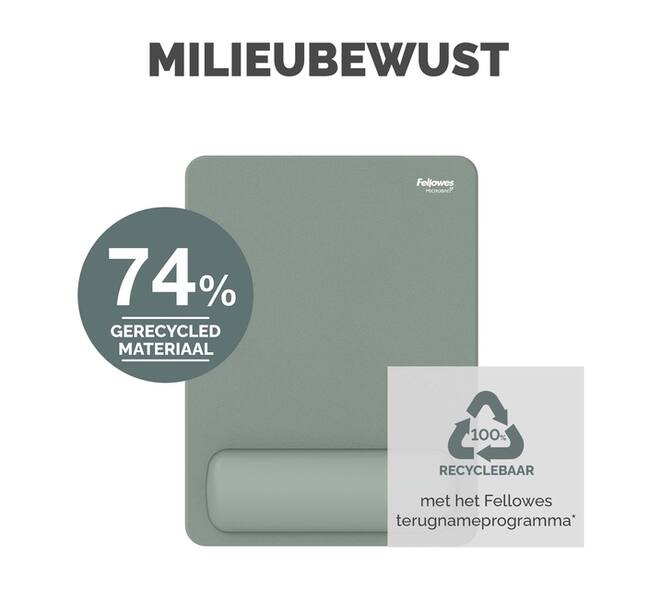 Muismat met polssteun Fellowes Breyta XL saliegroen