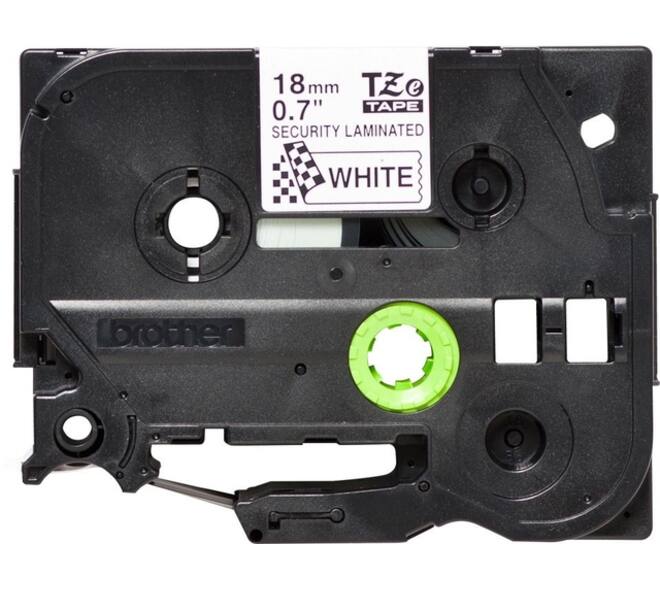 Labeltape Brother P-touch TZe-SE4 veiligheidstape 18mm zwart op wit