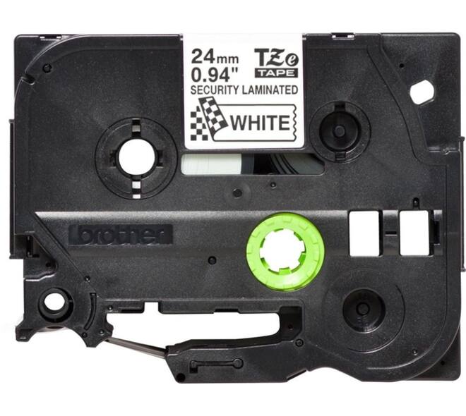 Labeltape Brother P-touch TZe-SE5 veiligheidstape 24mm zwart op wit