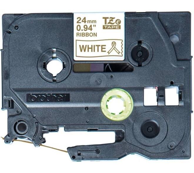 Labeltape Brother P-touch TZe-R254 24mm goud op wit
