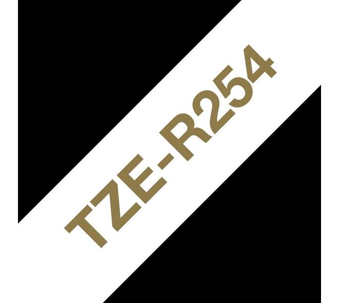 Labeltape Brother P-touch TZe-R254 24mm goud op wit
