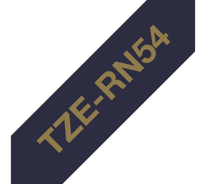 Labeltape Brother P-touch TZe-RN54 24mm goud op marineblauw