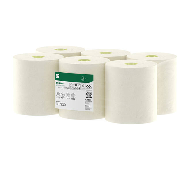 Handdoekrol Satino SYS1 GreenGrow 2-laags 6x175m naturel 307230