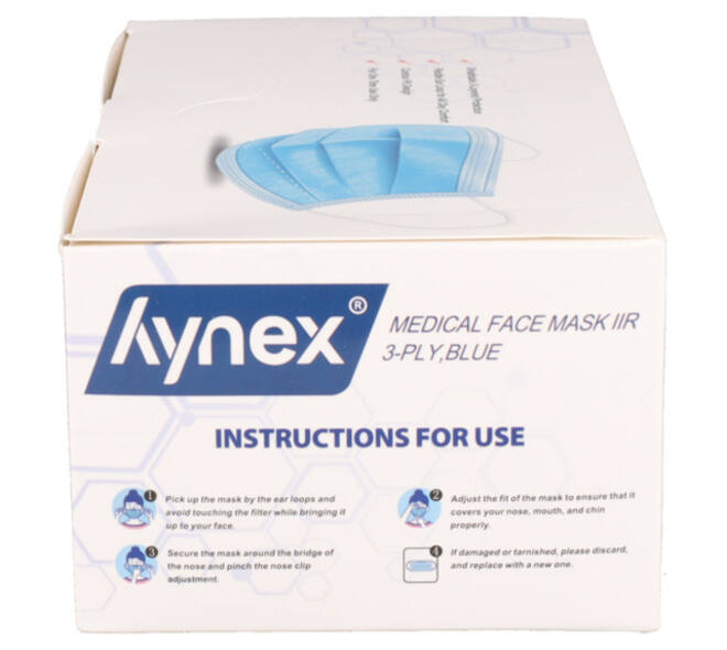 Mondmasker Hynex IIR 3-laags blauw 50 stuks