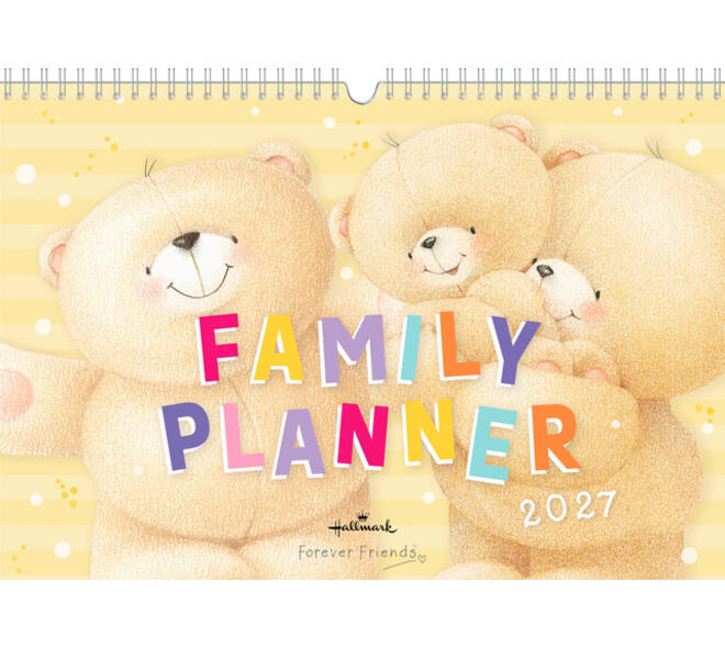 Familiekalender 2027 Forever Friends A4 internationaal