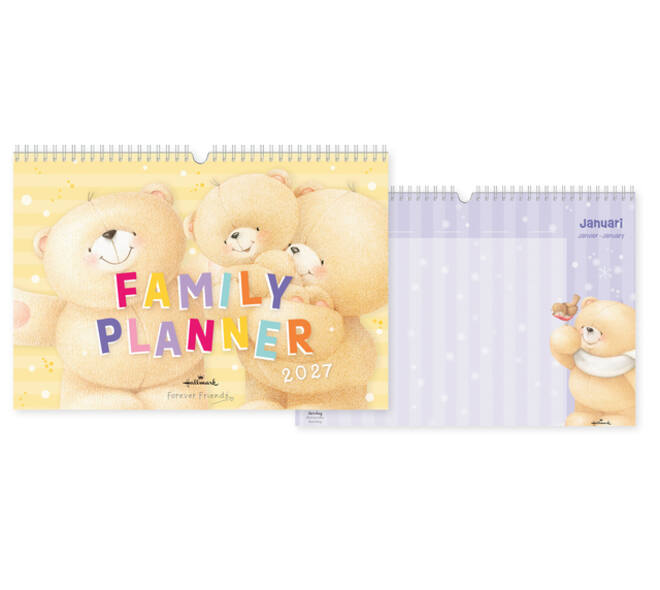 Familiekalender 2027 Forever Friends A4 internationaal
