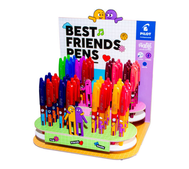 Rollerpen PILOT friXion Friends medium assorti display à 48 stuks