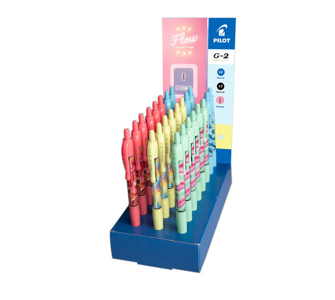 Gelschrijver PILOT G-2-07 Flow medium assorti display à 24 stuks