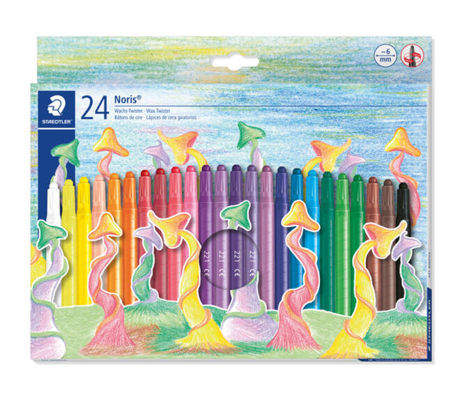 Waxpotlood Staedtler Norix twister set à 24 kleuren