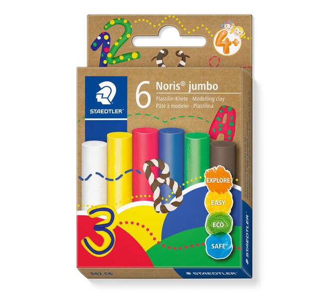 Boetseerklei Staedtler Noris jumbo set à 6 kleuren