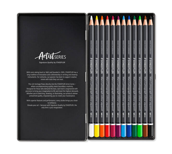 Aquarelpotlood Staedtler Mars Lumograph set à 12 kleuren
