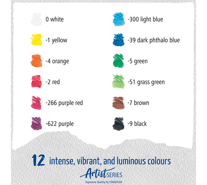 Aquarelpotlood Staedtler Mars Lumograph set à 12 kleuren