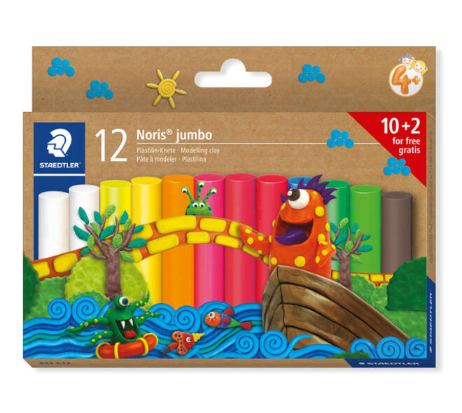Boetseerklei Staedtler Noris jumbo set à 12 kleuren