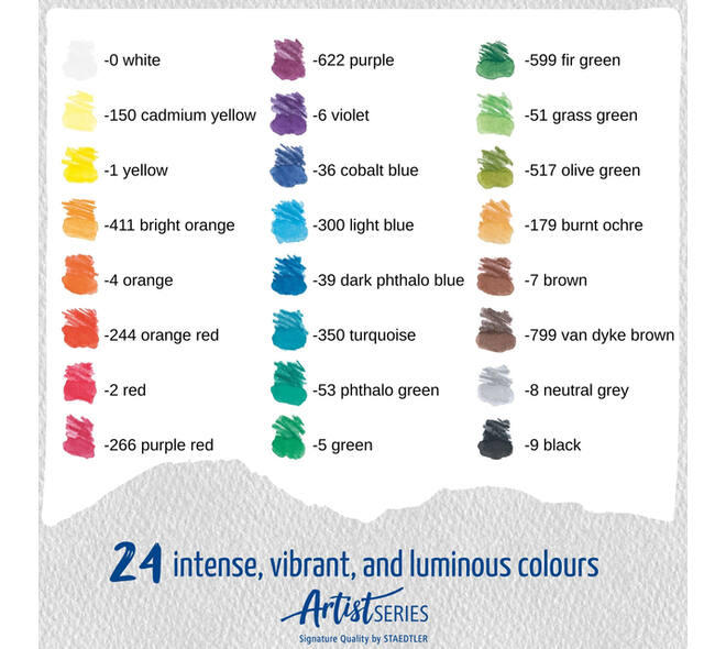 Aquarelpotlood Staedtler Mars Lumograph set à 24 kleuren