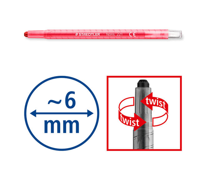 Waxpotlood Staedtler Noris twister set à 12 kleuren