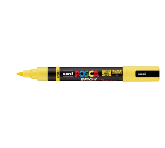 Paintmarker Uni POSCA PC-5BR brushpunt medium geel