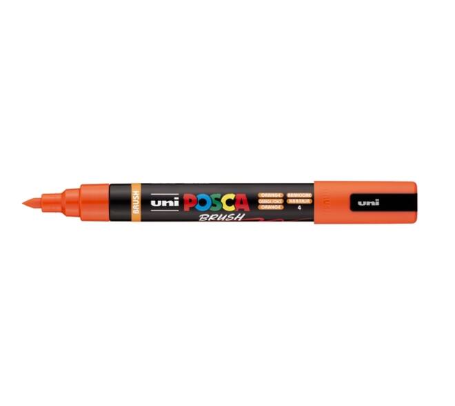 Paintmarker Uni POSCA PC-5BR brushpunt medium oranje