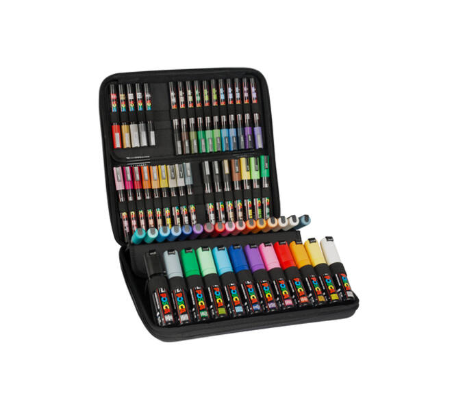 Paintmarker Uni POSCA assorti koffer à 60 stuks