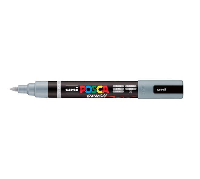 Paintmarker Uni POSCA PC-5BR brushpunt medium grijs