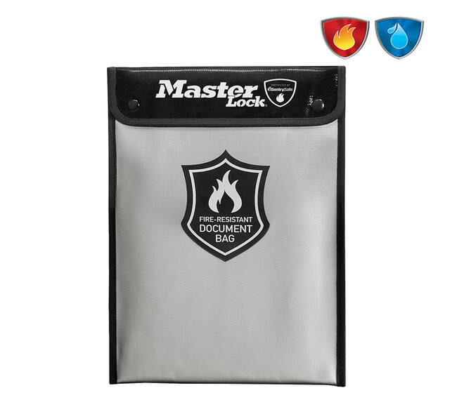 Brandwerende en waterbestendige documententas MasterLock 28x38cm