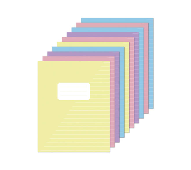 Schrift Kangaro A5 lijn 80 pagina's 60gr pastel assorti 10 stuks