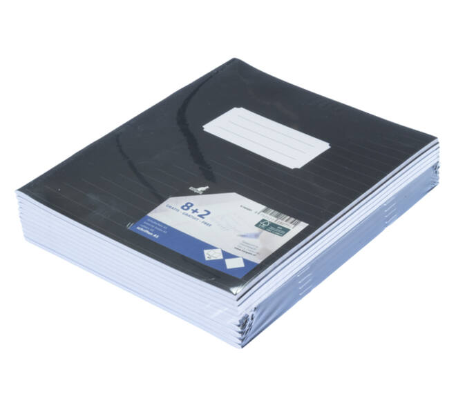 Schrift Kangaro A5 lijn 80 pagina's 60gr zwart pak à 10 stuks