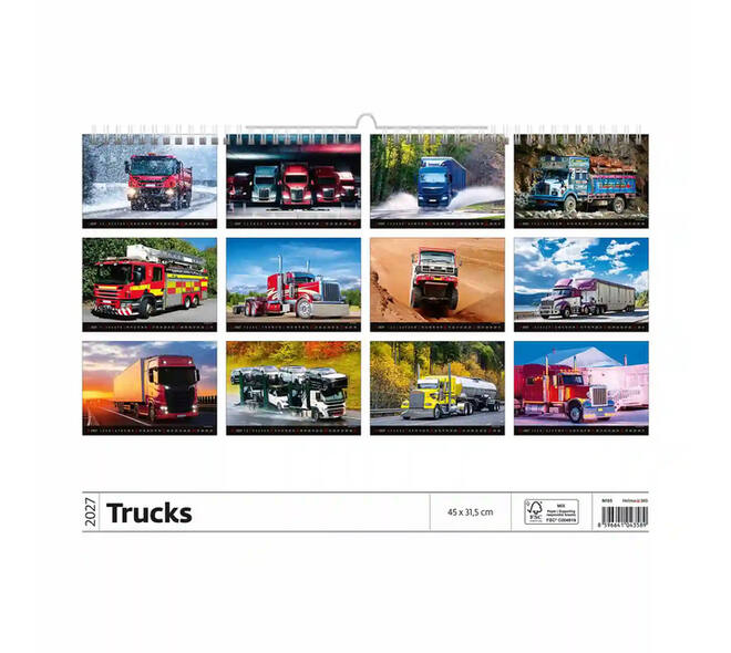 Kalender 2027 Helma 365 31.5x45cm de ultieme vrachtwagen