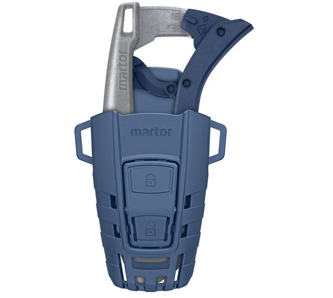 Veiligheidsmes Martor Secunorm 610 XDR trapezium 18mm met holster zilver
