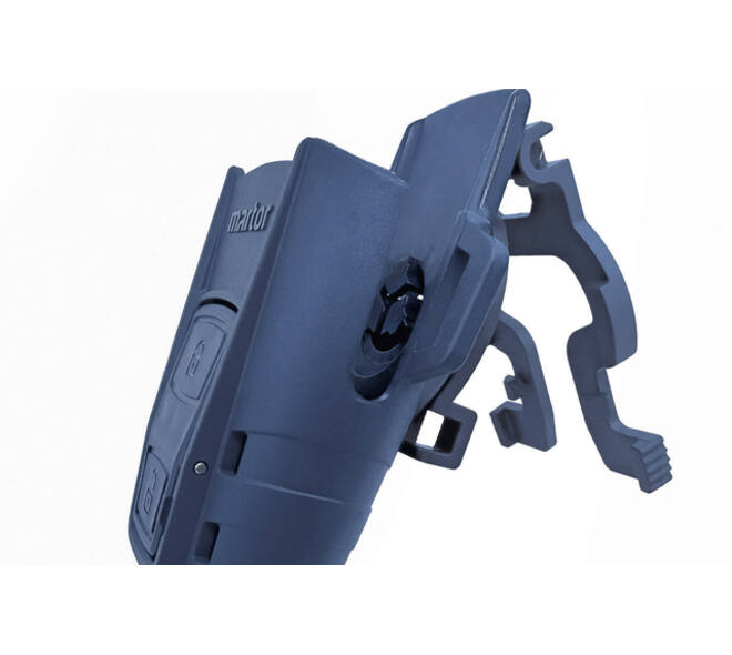 Veiligheidsmes Martor Secunorm 610 XDR trapezium 18mm met holster zilver