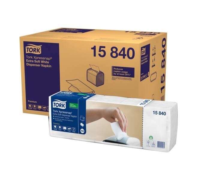 Servet Tork N4 Xpressnap Premium 1/4 vouw 2-laags 213x330mm 500 vel wit 15840
