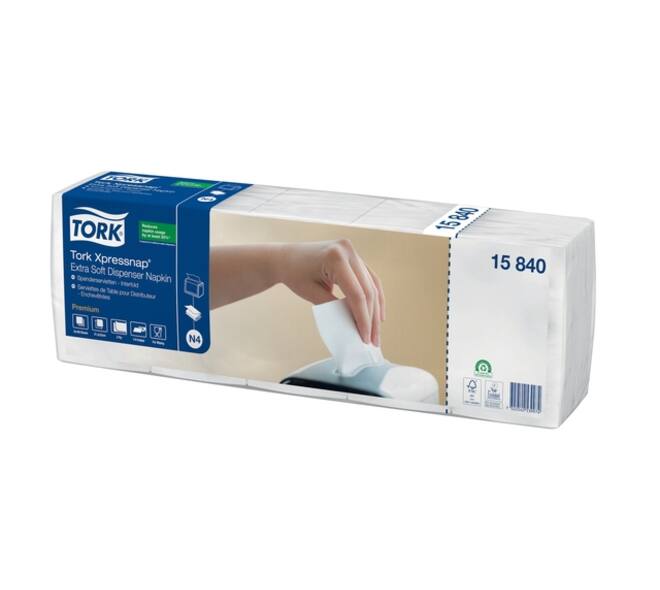 Servet Tork N4 Xpressnap Premium 1/4 vouw 2-laags 213x330mm 500 vel wit 15840