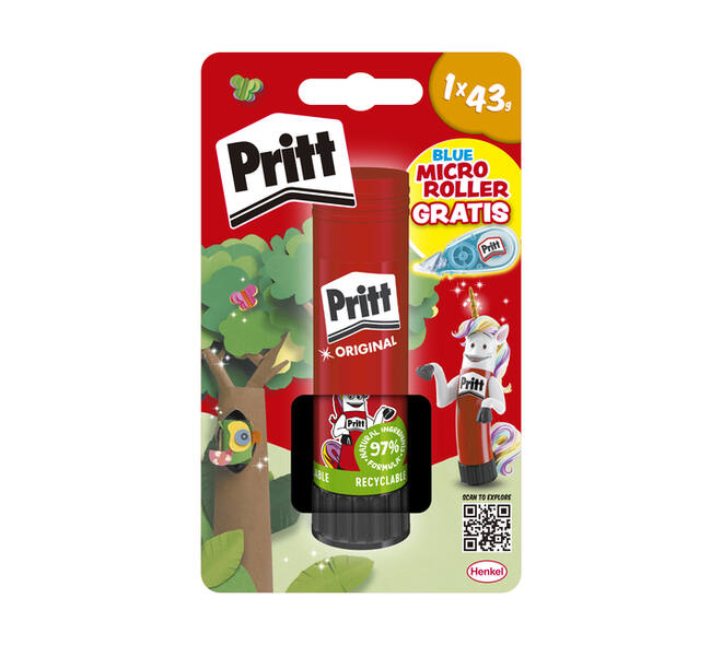 Lijmstift Pritt Stick 43 gram plus gratis correctieroller