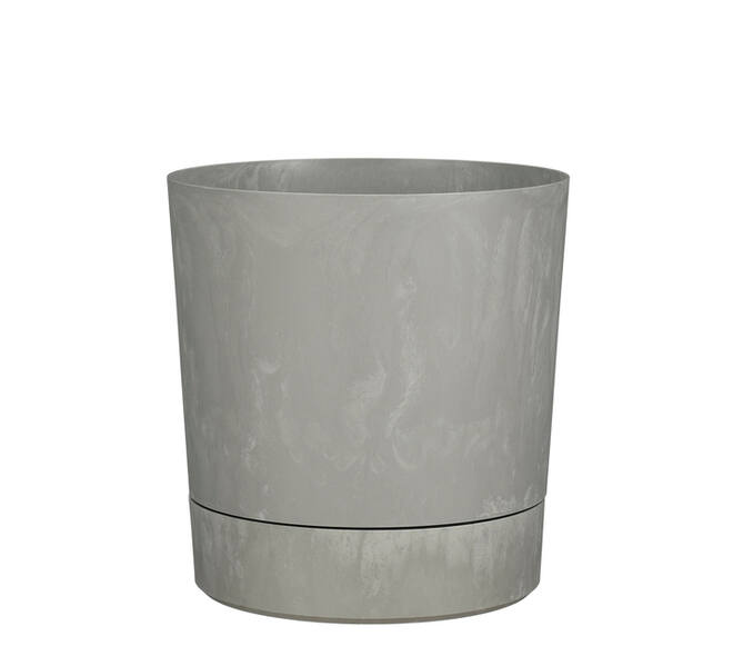 Plantenpot Mica Coco met schotel rond hoogte 23,5 Ø22,5 cm grijs