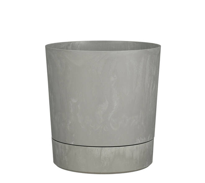 Plantenpot Mica Coco met schotel rond hoogte 29,5 Ø28 cm grijs