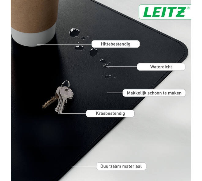 Bureau-onderlegger Leitz 80x40cm oprolbaar zwart
