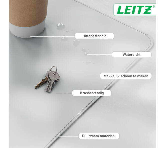 Bureau-onderlegger Leitz 80x40cm oprolbaar grijs