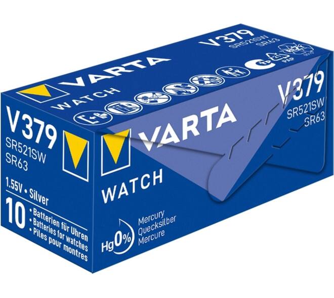 Batterij VARTA knoopcel 1x V379/SR63 zilver