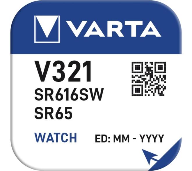 Batterij VARTA knoopcel 1x V321/SR65 zilver