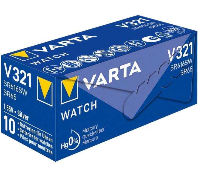 Batterij VARTA knoopcel 1x V321/SR65 zilver
